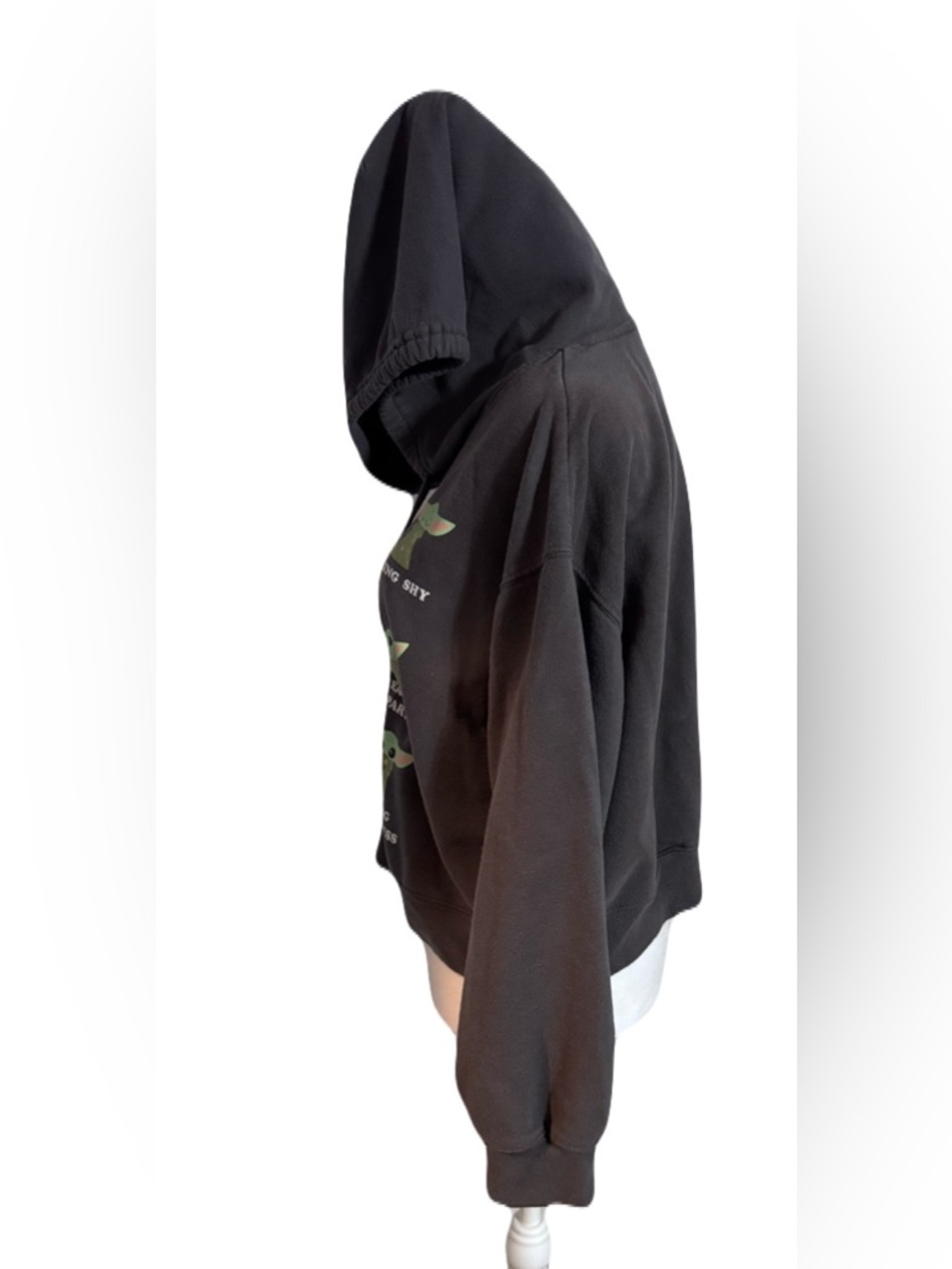 Star Wars “The Child” (Baby Yoda/Grogu) Cropped Hoodie – Junior Size – Gray XXL - Picture 4 of 16